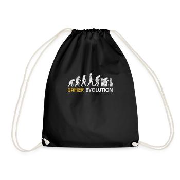 Gamer Evolution Vintage Geschenk - Turnbeutel - Schwarz - Vorne