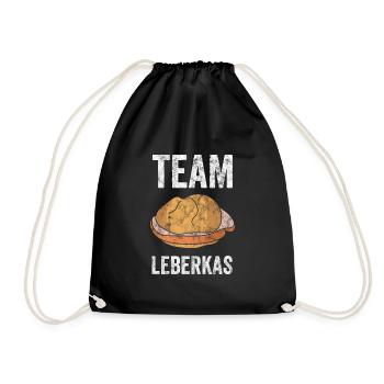 Funny Leberkas Leberkäse team gift - Drawstring Bag - black - Front