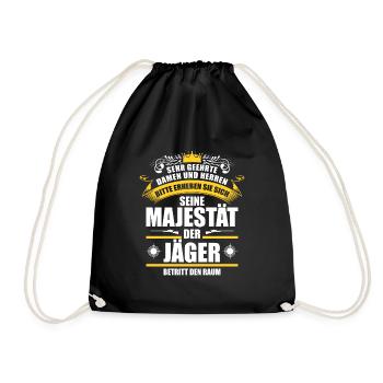 Lustiges Jäger Sprüche Jagd Geschenk - Turnbeutel - Schwarz - Vorne