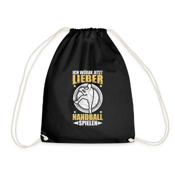 Handball Handballspieler - Turnbeutel - Schwarz - Vorne