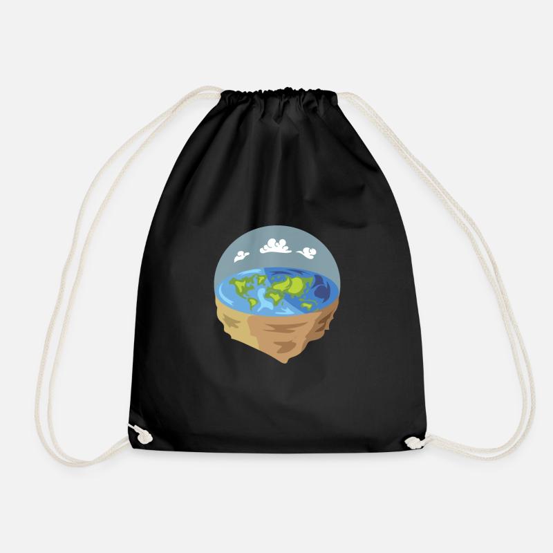 Flat earth flat earth gift - Drawstring Bag - black