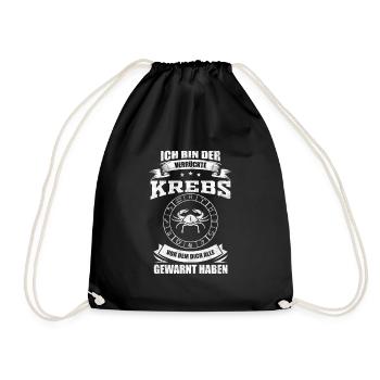 Lustiges Sternzeichen Krebs Geburtstag Geschenk - Turnbeutel - Schwarz - Vorne