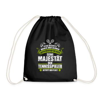 Lustiges Tennis Spieler Geschenk - Turnbeutel - Schwarz - Vorne