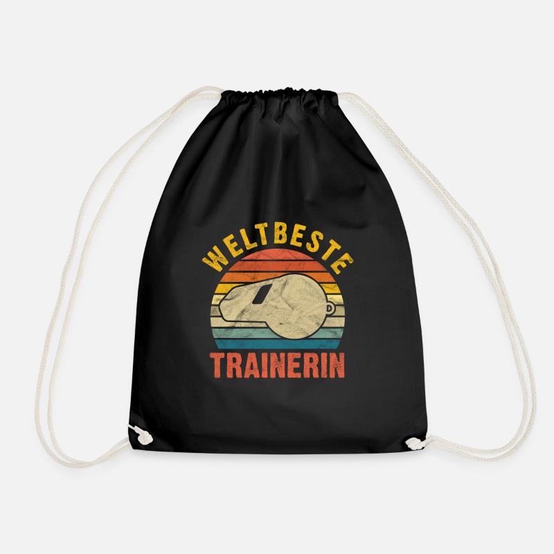 Weltbeste Trainerin Mannschaft Geschenk - Turnbeutel - Schwarz