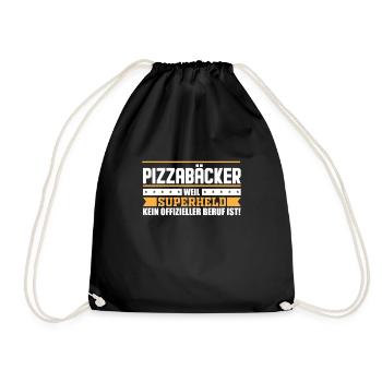 Pizzabäcker - Turnbeutel - Schwarz - Vorne