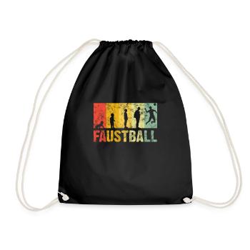 Faustball Retro - Turnbeutel - Schwarz - Vorne