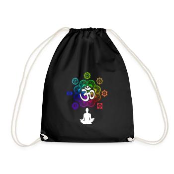 Symboles de chakra de méditation Les sept chakras - Sac de sport léger - noir - Devant