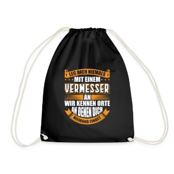vermesser vermesserinWitziges Vermesser Geschenk - Turnbeutel - Schwarz - Vorne