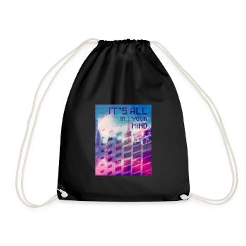 Vaporwave Aesthetic It's All In Your Mind - Drawstring Bag - black - Front