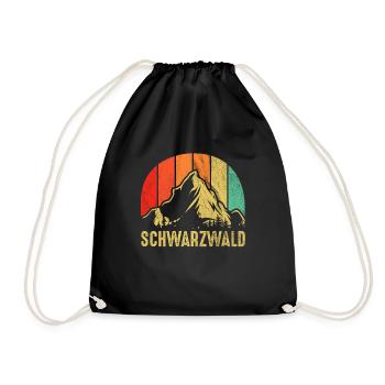 Schwarzwald Retro Schwarzwälder Geschenk - Turnbeutel - Schwarz - Vorne