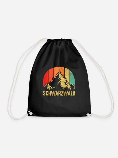 Schwarzwald Retro Schwarzwälder Geschenk - Turnbeutel - Schwarz