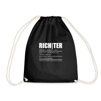 Lustiges Richter Sprüche Beruf Geschenk - Turnbeutel - Schwarz - Vorne