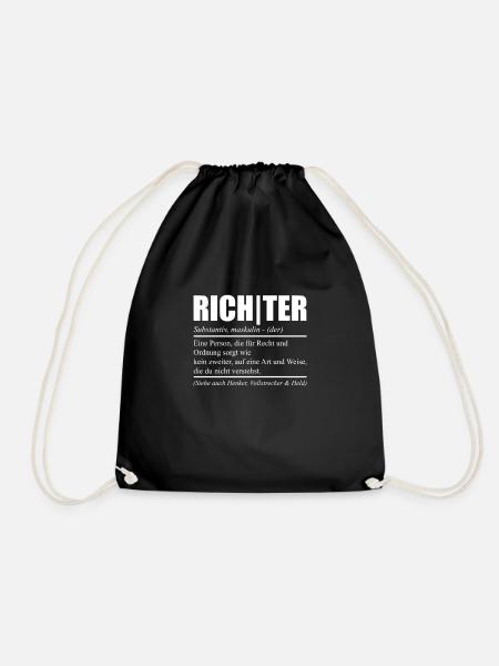 Lustiges Richter Sprüche Beruf Geschenk - Turnbeutel - Schwarz