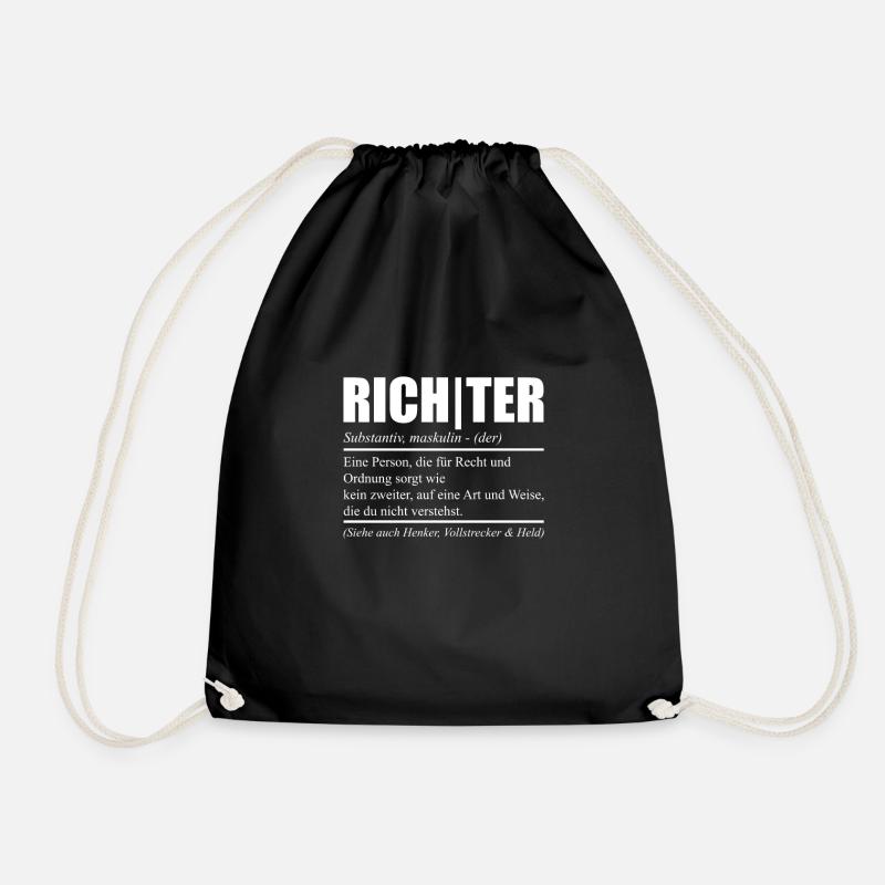 Lustiges Richter Sprüche Beruf Geschenk - Turnbeutel - Schwarz