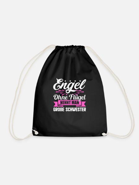 Schwester Geschwister Geschenkidee - Turnbeutel - Schwarz