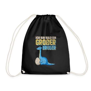 Bruder Sohn Kind Kinder Geschenk - Turnbeutel - Schwarz - Vorne
