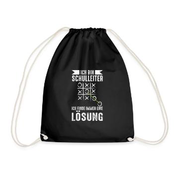 Lustige Schulleiter Sprüche Geschenkidee - Turnbeutel - Schwarz - Vorne