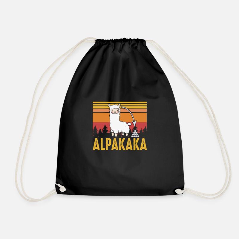 Lustiges Alpaka Alpakaka Geschenkidee - Turnbeutel - Schwarz