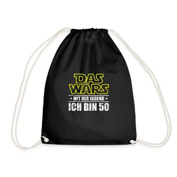 50 Geburtstag das wars mit der Jugend - Turnbeutel - Schwarz - Vorne
