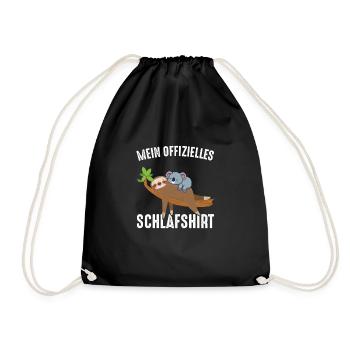 Mein offizielles Schlafshirt Geschenk - Turnbeutel - Schwarz - Vorne