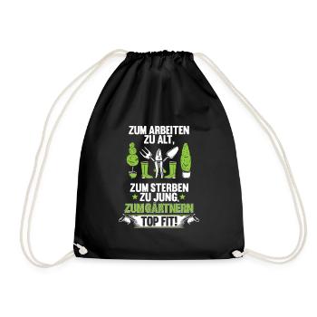 Kleingärtner Garten Rentner Hobbygärtner Geschenk - Turnbeutel - Schwarz - Vorne