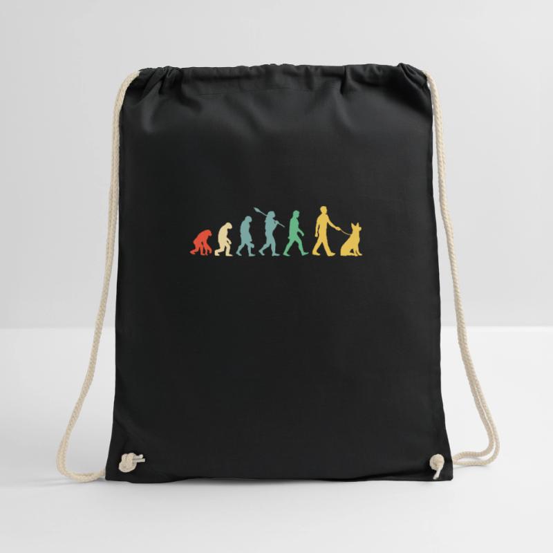 German Shepherd Evolution Retro Design Drawstring Bag