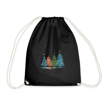 Sapins de Noël - Sac de sport léger - noir - Devant
