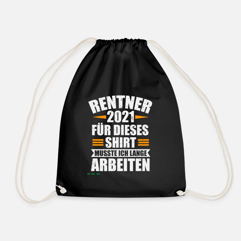 Rente 2021 Geschenk für Rentner mit Spruch - Turnbeutel - Schwarz