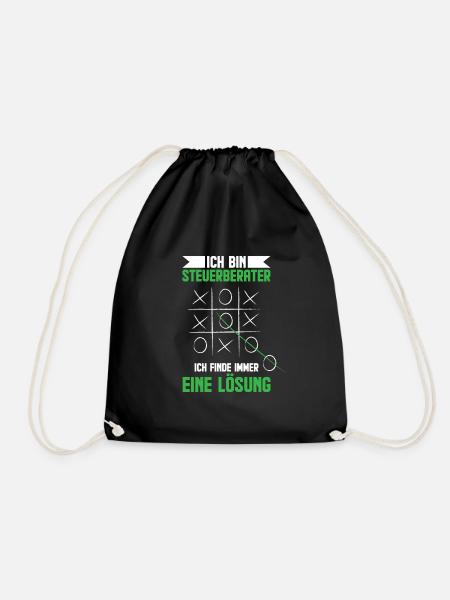 Lustiges Steuerberater Sprüche Geschenk - Turnbeutel - Schwarz