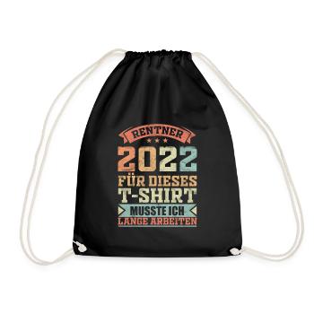 Rentner 2022 Rente Retro Vintage Geschenkidee - Turnbeutel - Schwarz - Vorne