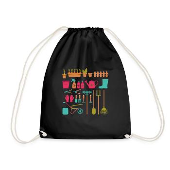 Gardener Plants & Flowers Garden Work - Drawstring Bag - black - Front