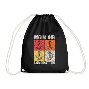 Kapitän Segeln Meer Retro Vintage - Turnbeutel - Schwarz - Vorne