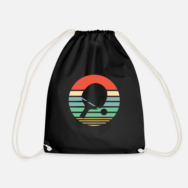 Tischtennisschläger Retro Geschenkidee - Turnbeutel - Schwarz