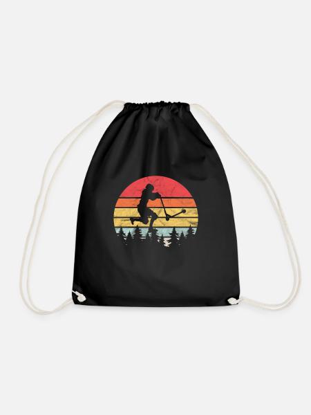 Scooter Stunt Roller Retro Geschenkidee - Turnbeutel - Schwarz