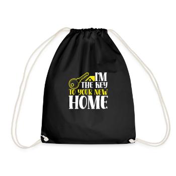 Je suis la clé de votre nouvelle maison - Sac de sport léger - noir - Devant