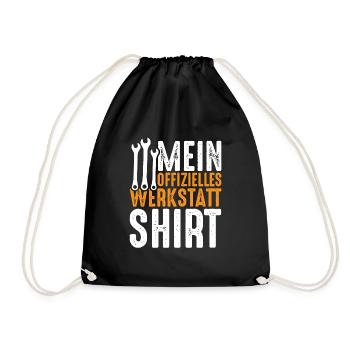 Mein offizielles Werkstatt Shirt - Turnbeutel - Schwarz - Vorne