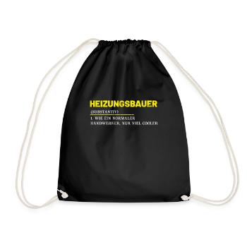 Heizungsbauer Installateur Klempner Geschenkidee - Turnbeutel - Schwarz - Vorne