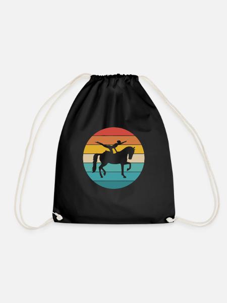 Voltigieren | Retro Style - Turnbeutel - Schwarz