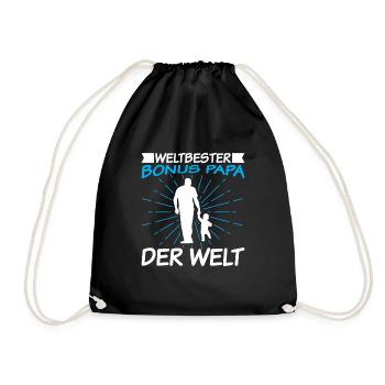 Weltbester Bonus Papa der Welt - Turnbeutel - Schwarz - Vorne