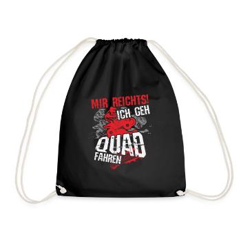 Quad Fahrer Motiv, Geschenk, Lustiger Spruch, Mann - Turnbeutel - Schwarz - Vorne