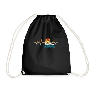 Roller Skating, Roller Skate Motif, Girls, Kids - Drawstring Bag - black - Front