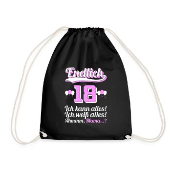 18th Birthday Lockdown Funny Daughter Gift - Drawstring Bag - black - Front