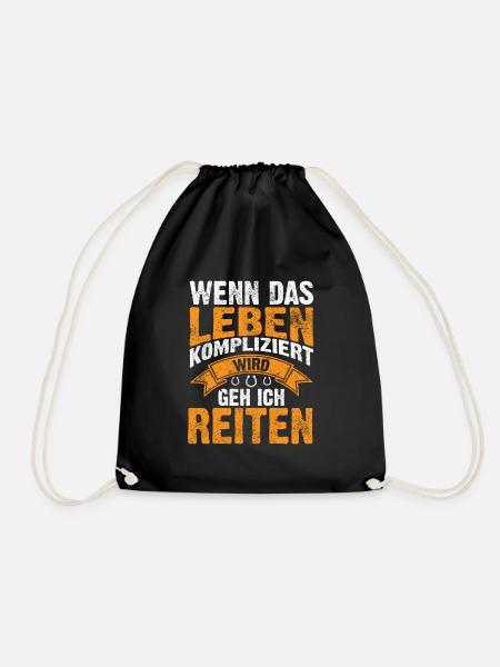 Pferd Kaltblut Kaltblüter Geschenke - Turnbeutel - Schwarz