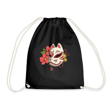Kitsune Manga Japan japanische Anime - Turnbeutel - Schwarz - Vorne