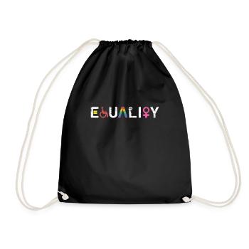 Pride CSD LGBT Equality Rainbow Geschenk - Turnbeutel - Schwarz - Vorne