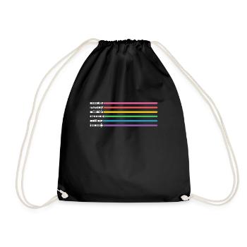 LGBT CSD Gay Pride Regenbogen Lichtschwert - Turnbeutel - Schwarz - Vorne