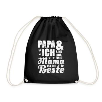 Mama Mutter Muttertag Geschenk - Turnbeutel - Schwarz - Vorne