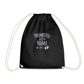 Promoted to Mama 2022, Mom to be,Baby Announcement - Turnbeutel - Schwarz - Vorne