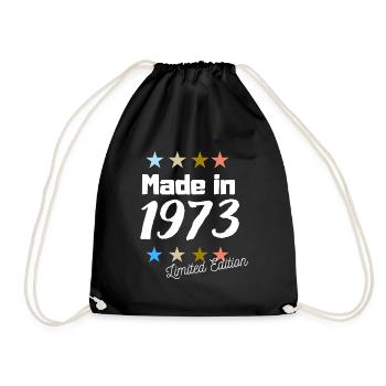 Made in 1973 Limited Edition Jahrgang Geburtstag - Turnbeutel - Schwarz - Vorne