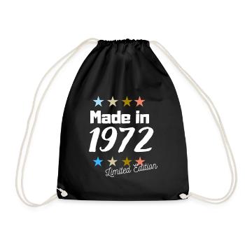 Made in 1972 Limited Edition Jahrgang Geburtstag - Turnbeutel - Schwarz - Vorne